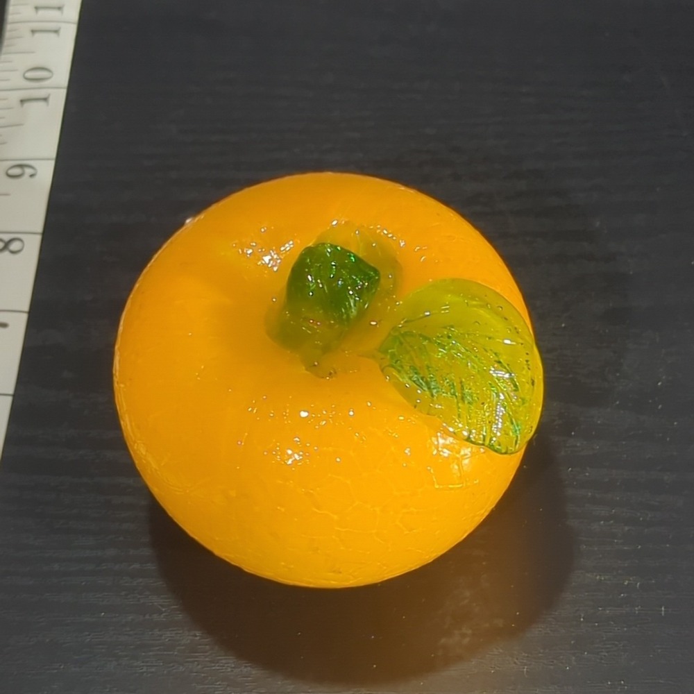 Murano Style Orange Glass Fruit Citrus Vintage Hand Blown MCM Art Decor